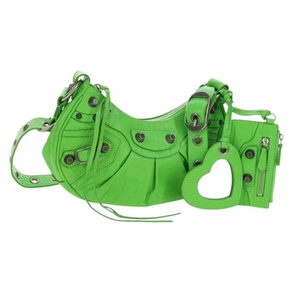 Balenciaga Leather Le Cagole XS Handbag Green